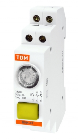 TDM ELECTRIC SQ0214-0004 Выключатель кнопочный с индикацией ВКИ-47 желтый (LED) 2НО;1НЗ AC/DC TDM